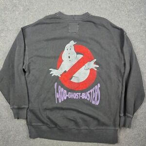 Aerie Ghostbusters Sweatshirt Womens XS Gray Oversized Graphic Crewneck New